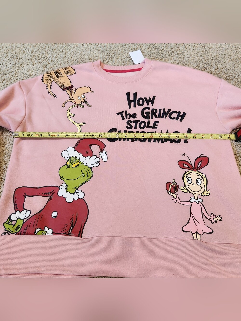 Kohl's Dr Seuss How The Grinch Stole Christmas Sweatshirt Pink Women's Sz L NWT - Picture 10 of 16